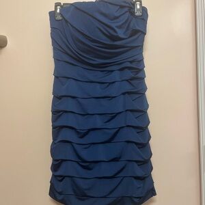 Speechless Strapless Dress in Deep Blue
